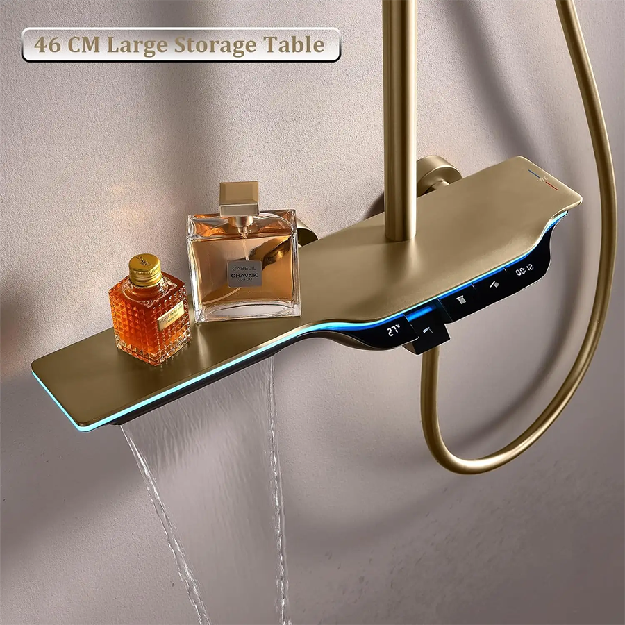 Colonne de douche led thermostatique dorée brossé, Mexico - category_name - CDDL4002588 - shop_name