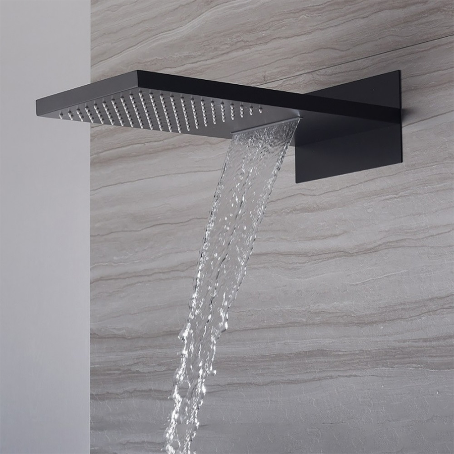 Composition thermostatique de douche à encastrer connectée noire, New York - category_name - EUGE0021801 - shop_name