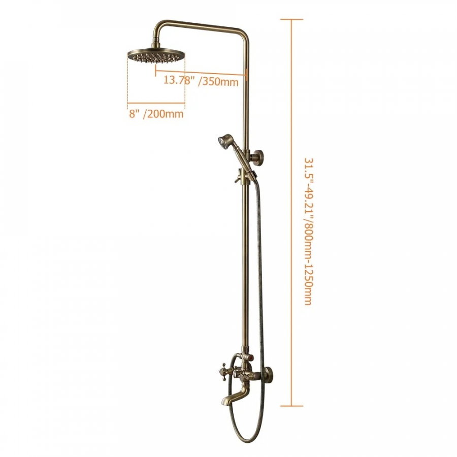 Colonne bain douche mélangeur bronze antique Ø20cm, Plétor - category_name - CDDL3402509 - shop_name