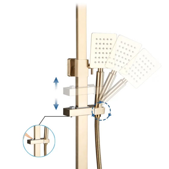 Colonne bain douche murale dorée, Dénia - category_name - CBD10028 - shop_name