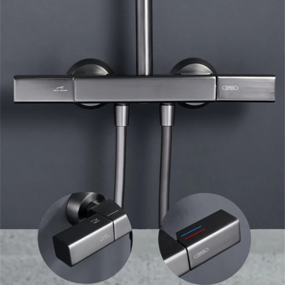 Colonne de douche murale gun métal Ø20cm, Siempre - category_name - CDD800212 - shop_name