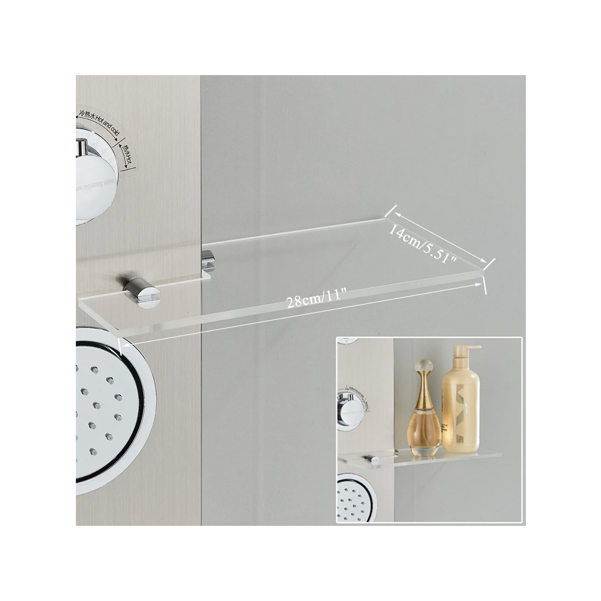 Panneau de douche hydromassant led gris, Narko - category_name - PDD102203 - shop_name