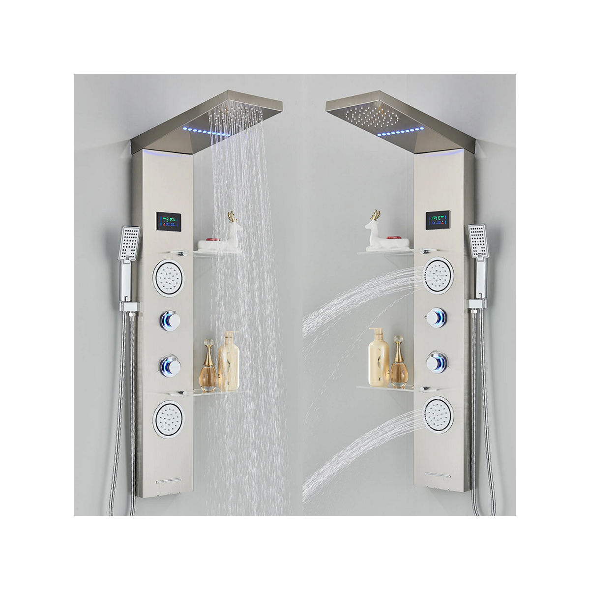 Panneau de douche hydromassant led gris, Narko - category_name - PDD102203 - shop_name