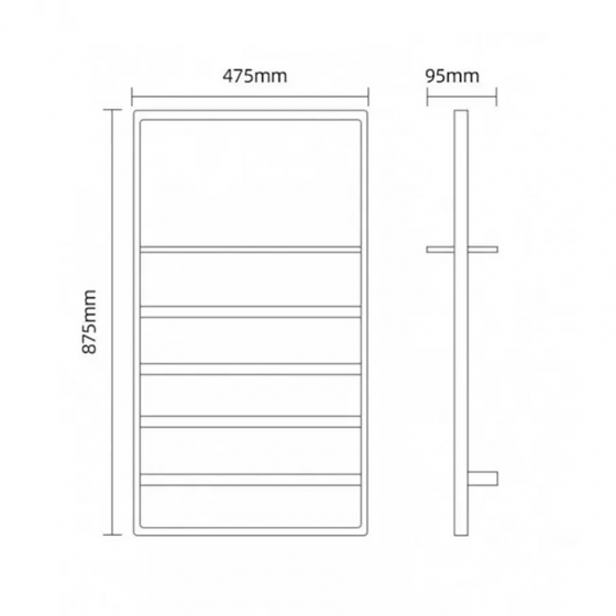 Sèche serviette électrique 300W gris gun, Apollo - category_name - SSE10021 - shop_name