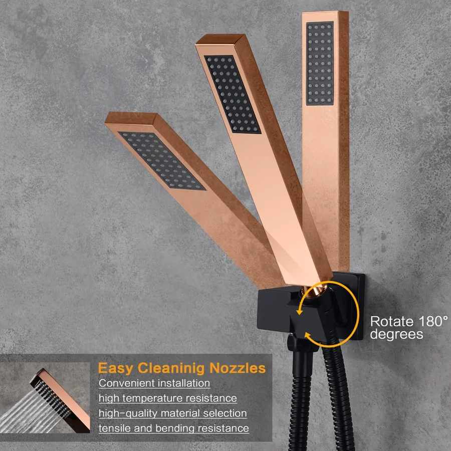 Composition mitigeur de douche à encastrer or rose noire, Dakar - category_name - EUGE54002101 - shop_name