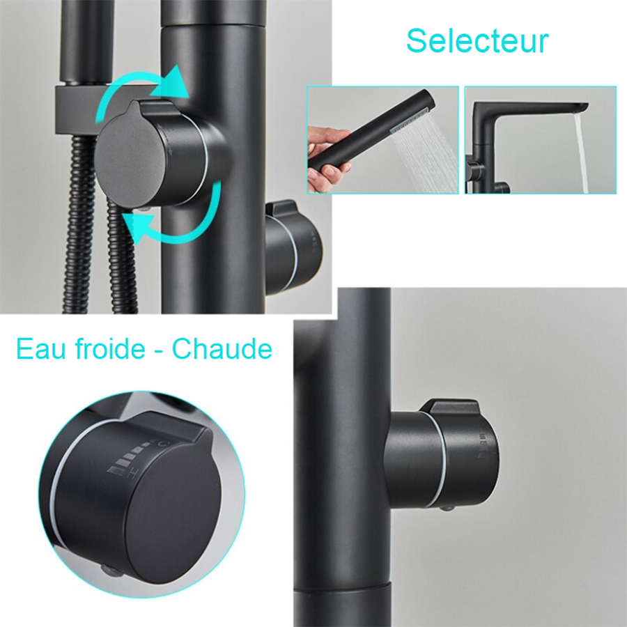 Robinet mitigeur de baignoire au sol noir, Caen - category_name - RBI 10041 - shop_name