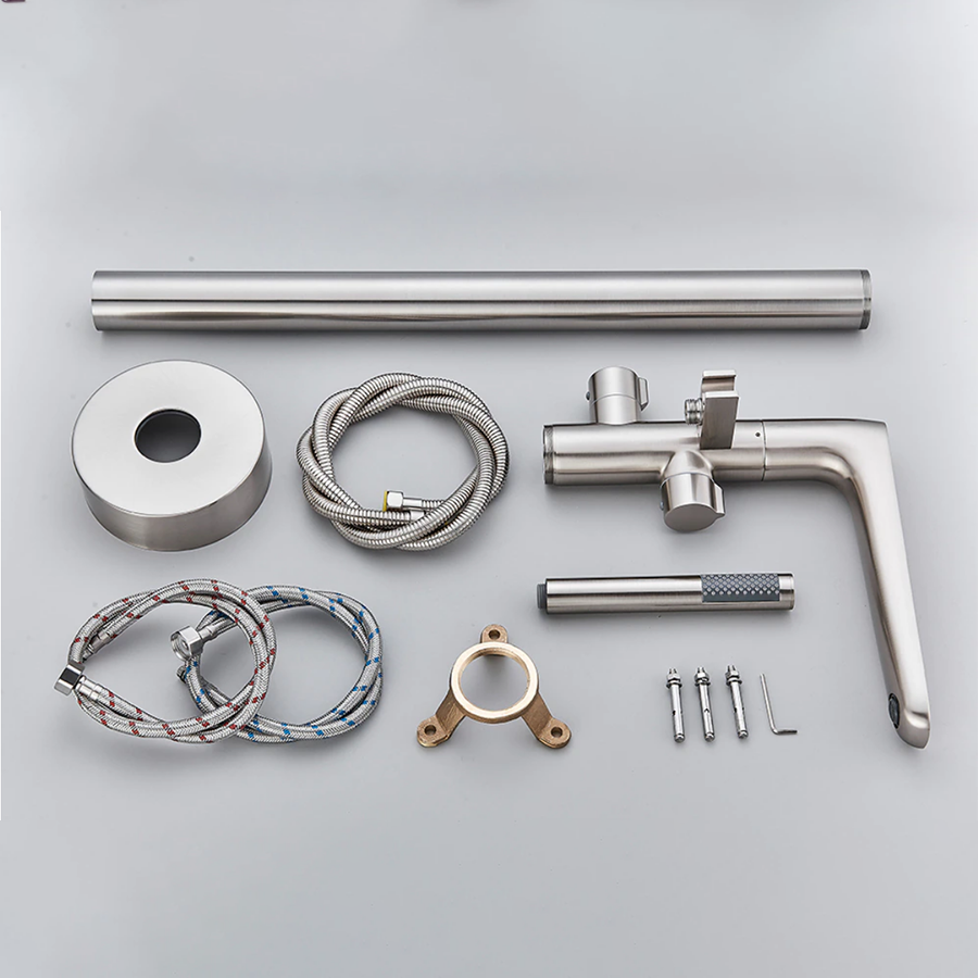 Robinet mitigeur de baignoire au sol nickel brossé, Lucio - category_name - RBI 10048 - shop_name