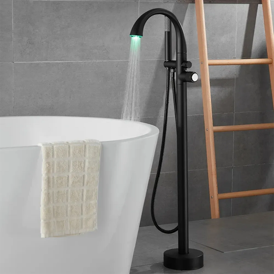 Robinet mitigeur led de baignoire au sol noir, Fusion - category_name - RBI 100492 - shop_name
