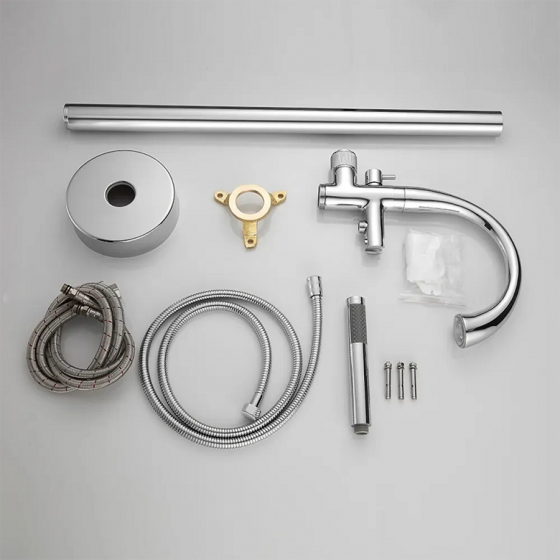 Robinet mitigeur led de baignoire au sol chrome, Alost - category_name - RBI 100493 - shop_name