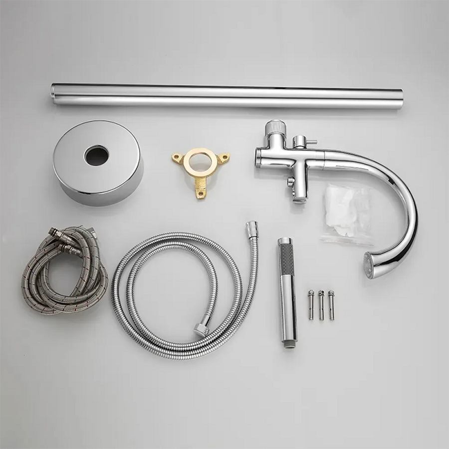 Robinet mitigeur led de baignoire au sol chrome, Alost - category_name - RBI 100493 - shop_name