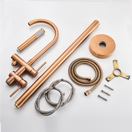 Robinet mitigeur de baignoire au sol or rose, Boléro - category_name - RBI110492 - shop_name