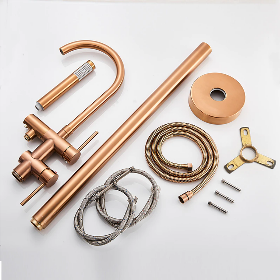 Robinet mitigeur de baignoire au sol or rose, Boléro - category_name - RBI110492 - shop_name