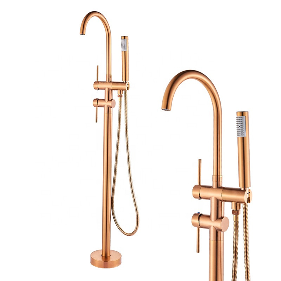 Robinet mitigeur de baignoire au sol or rose, Boléro - category_name - RBI110492 - shop_name