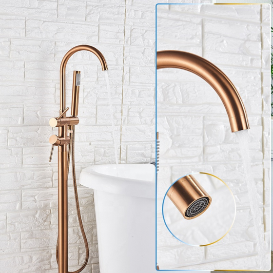 Robinet mitigeur de baignoire au sol or rose, Boléro - category_name - RBI110492 - shop_name