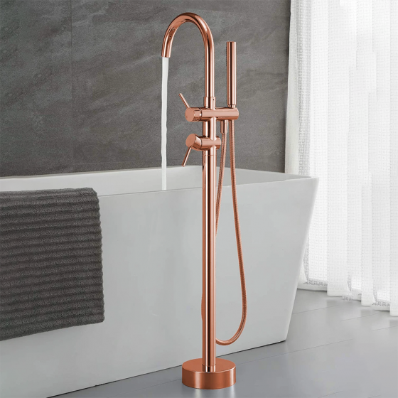 Robinet mitigeur de baignoire au sol or rose, Boléro - category_name - RBI110492 - shop_name