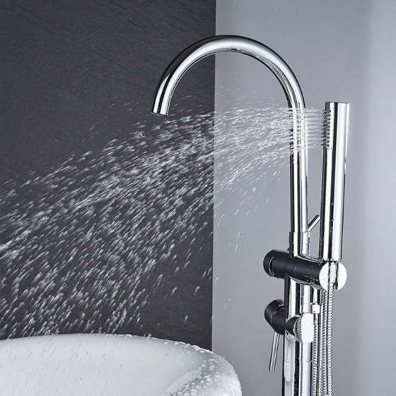 Robinet mitigeur de baignoire au sol chrome, Lactis - category_name - RBI110492 - shop_name