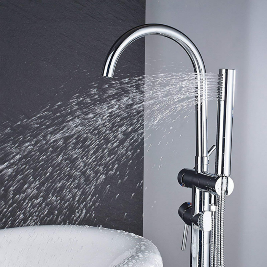 Robinet mitigeur de baignoire au sol chrome, Lactis - category_name - RBI110492 - shop_name