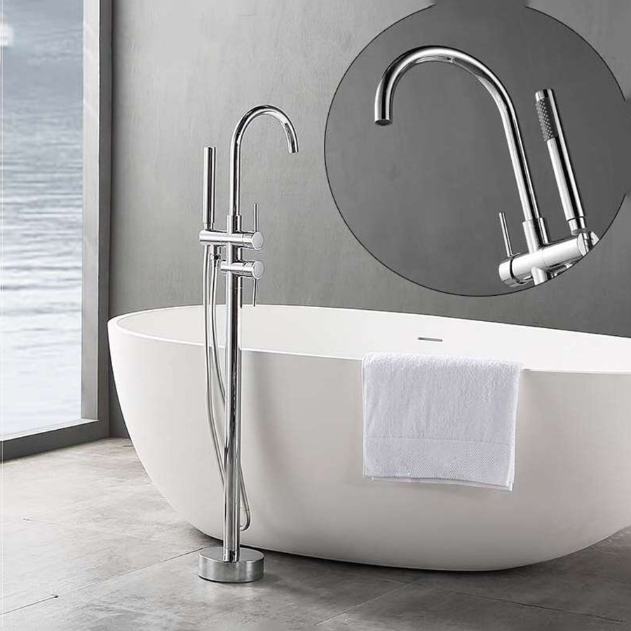 Robinet mitigeur de baignoire au sol chrome, Lactis - category_name - RBI110492 - shop_name