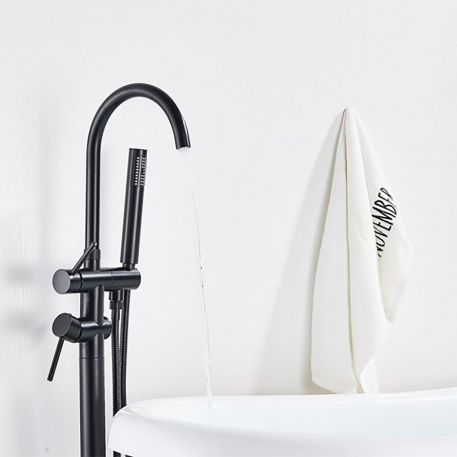 Robinet mitigeur de baignoire au sol noir, Laps - category_name - RBI110472 - shop_name