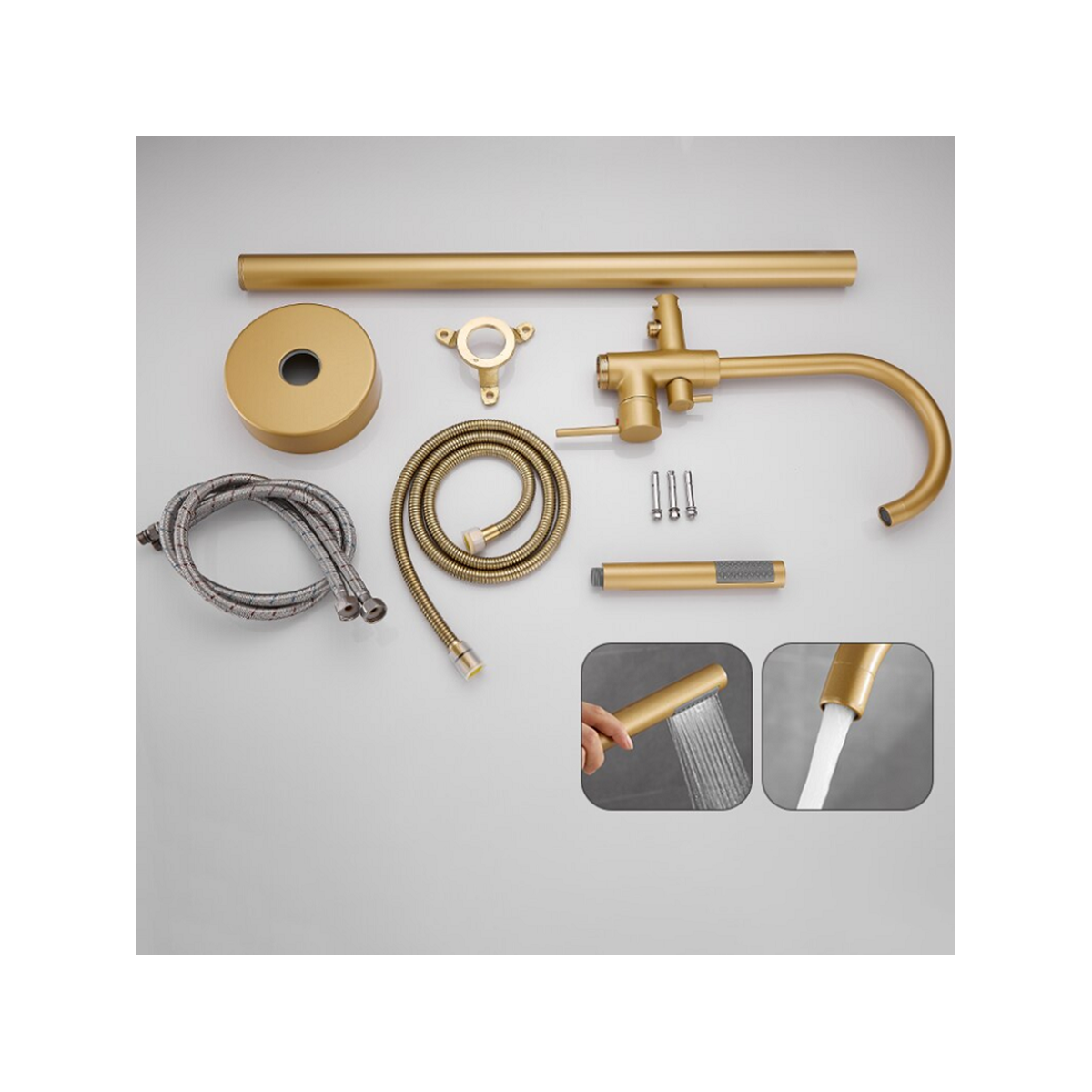 Robinet mitigeur de baignoire au sol bronze, Salidad - category_name - RBI110476 - shop_name