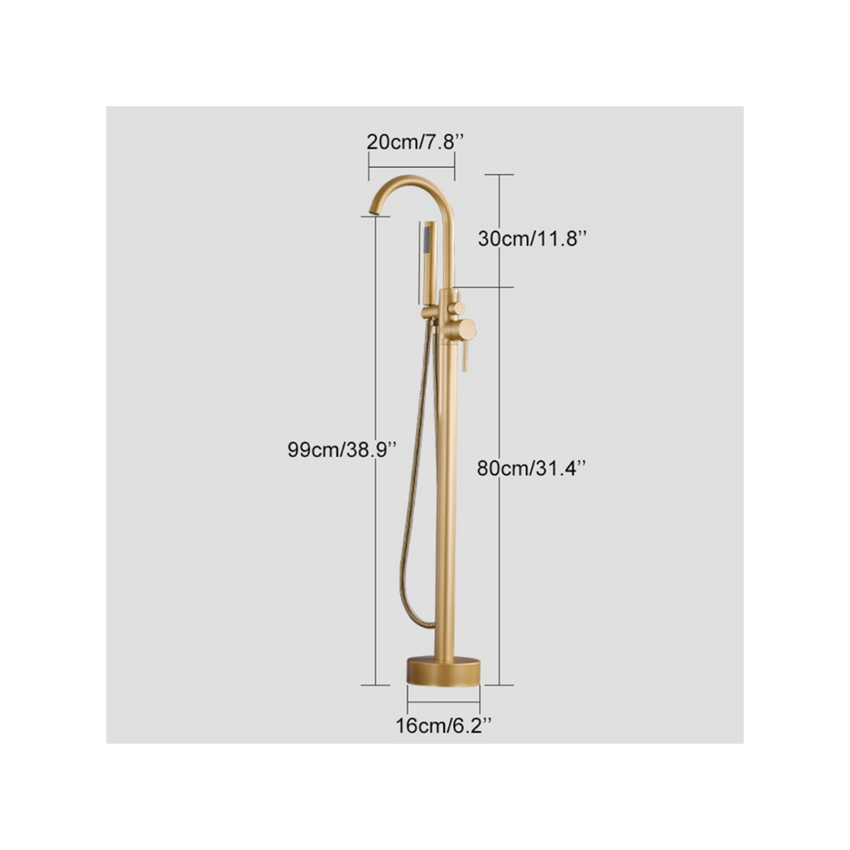 Robinet mitigeur de baignoire au sol bronze, Salidad - category_name - RBI110476 - shop_name