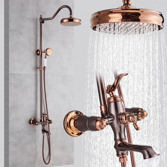 Colonne bain douche or rose style rétro Ø25cm, Valence - category_name - CDD840038254 - shop_name