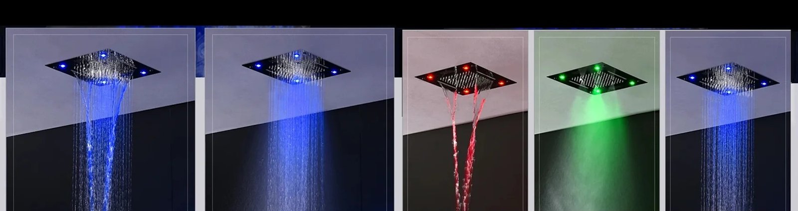 Ciel de pluie connecté LED thermostatique Oslo chrome 600x600 mm