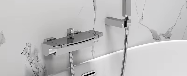 Mitigeur de bain mural chrome, Lorent - lasalledebain-de-cecile.fr