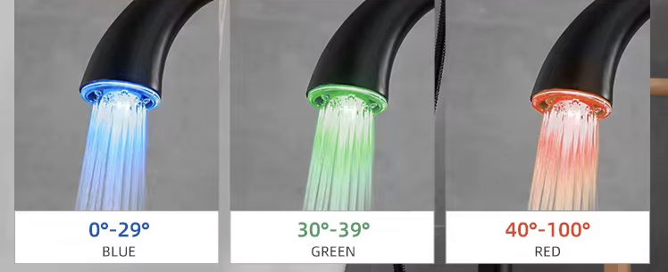 Robinet mitigeur led de baignoire au sol noir, Fusion -lasalledebain-de-cecile.fr 